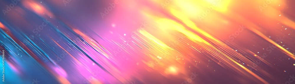 Poster vibrant, diagonal lines of color create an abstract design.