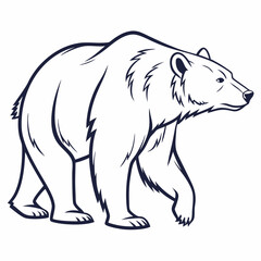 Simple a Bear line art vector design white background