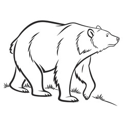Simple a Bear line art vector design white background