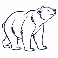 Simple a Bear line art vector design white background