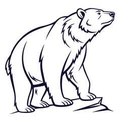 Simple a Bear line art vector design white background