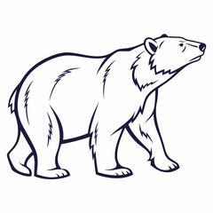 Simple a Bear line art vector design white background