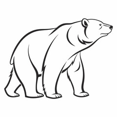 Simple a Bear line art vector design white background