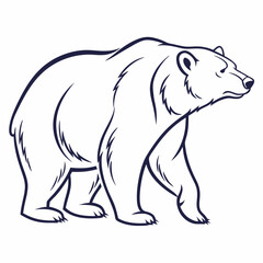 Simple a Bear line art vector design white background