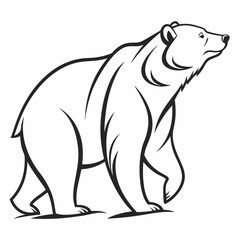 Simple a Bear line art vector design white background