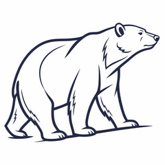 Simple a Bear line art vector design white background