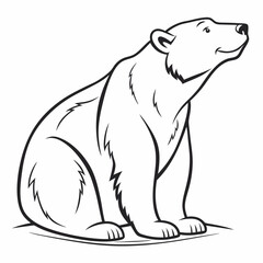 Simple a Bear line art vector design white background
