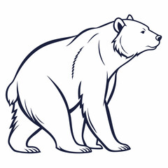 Simple a Bear line art vector design white background