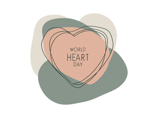 Colorful Line Art Illustration of a Human Heart, A stylized, line-art illustration of a human heart set against a backdrop of pastel-colored, abstract shapes.