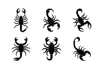 Scorpions silhouette vector bundle  illustration, Set of  Scorpions  silhouette 