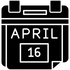 Fototapeta premium 16th April Date Icon
