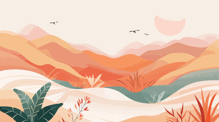 Elegant Postcard Design on White Background Vector Illustration