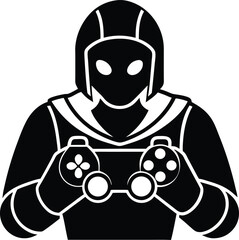 Silhouette of Gamer with controller