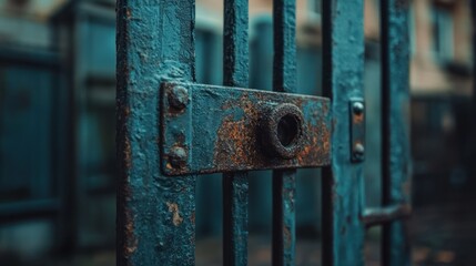 Rusty Gate: A Close-Up of Aged Metalwork