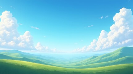 Obraz premium Blurred tranquil landscape sky clouds