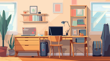 Fototapeta premium Modern Laptop in Stylish Children's Room Interior