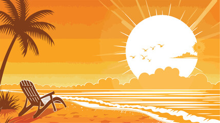 Vibrant Summer Design on Orange Background for Creative Projects