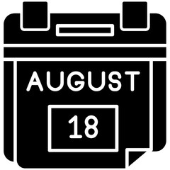 18th August Date Icon