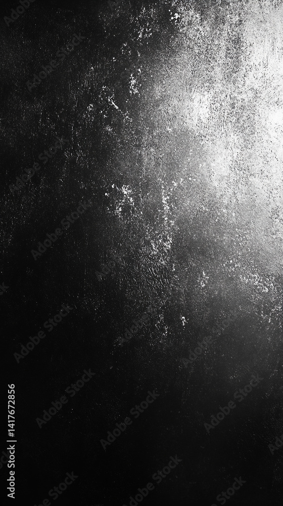 Poster grainy gradient background fading from black to white with soft vignette evokes mystery transition a