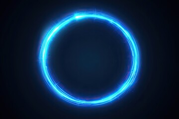 Circular glowing neon frame