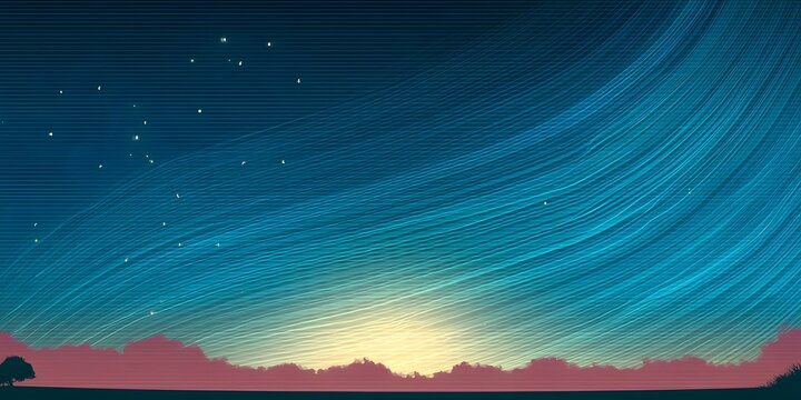 Cosmic Tapestry: An artful portrayal of a vibrant night sky and celestial expanse with streaks of flowing colors that celebrate the elegance of the cosmos. 