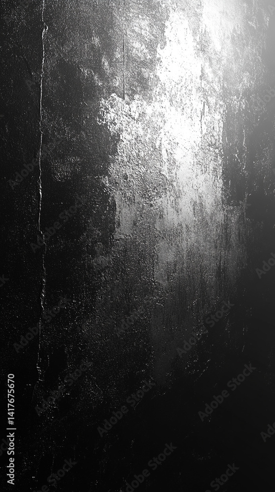 Poster grainy gradient background fading from black to white with soft vignette evokes mystery transition a