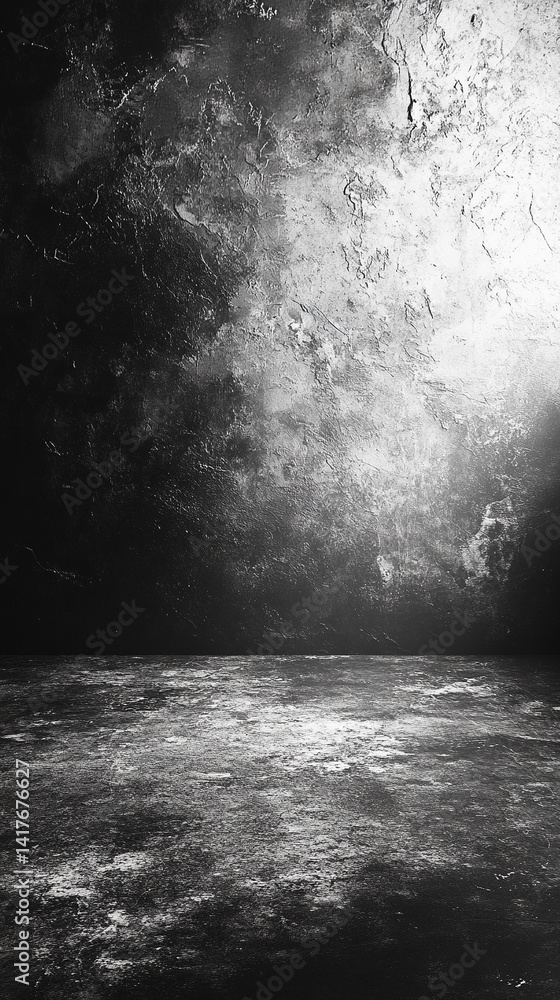 Poster grainy gradient background fading from black to white with soft vignette evokes mystery transition a