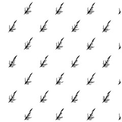 Elegant Feather Repeat Pattern on White Canvas