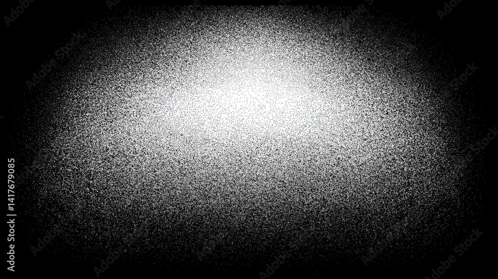 Poster grainy gradient background fading from black to white with soft vignette evokes mystery transition a