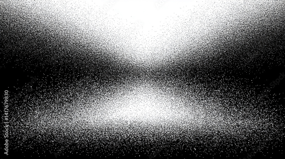 Poster grainy gradient background fading from black to white with soft vignette evokes mystery transition a