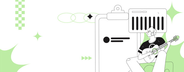 Flat vector illustration of business people operating work scene
