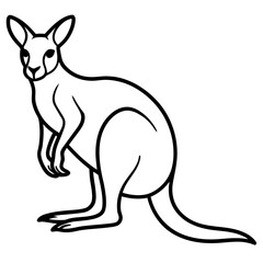 Kangaroo Outline Vector