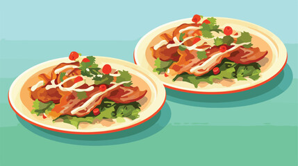 Delicious Italian Grissini with Bacon and Vegetables on Plates