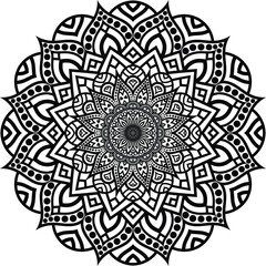 Beautiful floral pattern mandala art isolated on a white background, decoration element for meditation poster, yoga, banner, henna, invitation, cover page, design element mandala art, vector art