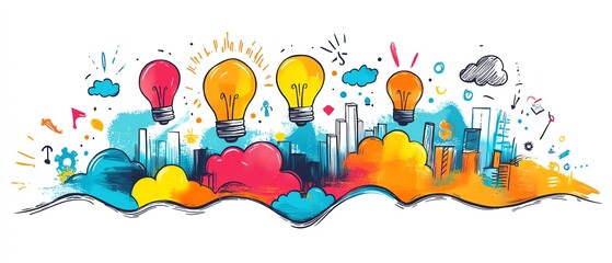 Naklejka premium Colorful idea concept illustration.