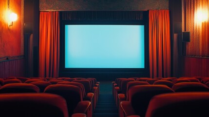 A home theater room with comfortable seating, a large screen, and soft lighting for movie nights.