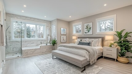 Fototapeta premium Modern Master Bedroom with Ensuite (1)