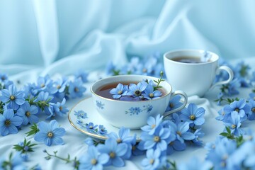 cup of tea with flowers