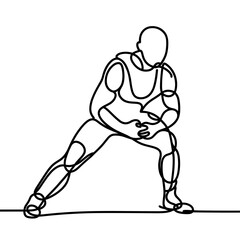 Fototapeta premium Abstract athlete stretching in dynamic posture on white background 