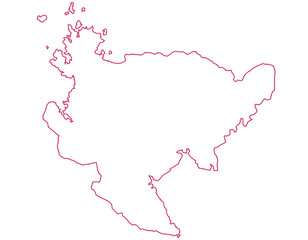 佐賀県　地図　白　イラスト
