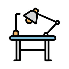 Drafting Table with Adjustable Lamp Icon Design