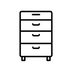 Drawer Cabinet with Raised Base Icon Design