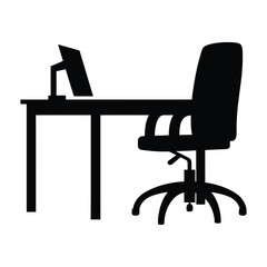 Business furniture silhouette clipart on a white background