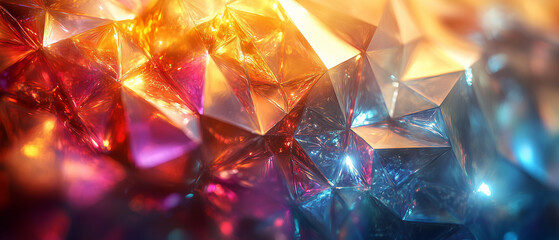 Colorful geometric shapes reflecting light in a vibrant abstract display of artificial intelligence design artificial, intelligence, technology, abstract, geometric, shapes, 