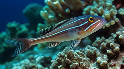 Colorful Ornamental Fish in a Coral Reef Environment