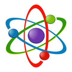 Atom different color science vector image