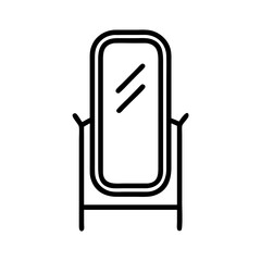 Dressing Mirror with Stand Frame Icon Design