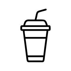 Drink Cup with Straw Icon Design