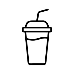 Drink Cup with Straw Icon Design