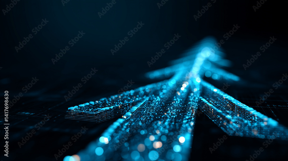 Poster abstract background with flowing particles. abstract hi speed internet technology background